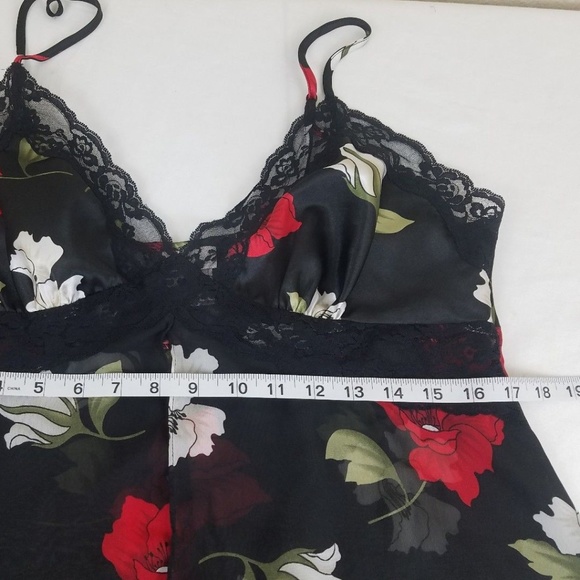 Lingerie Baby Doll Top Sheer Lace Floral L - Picture 2 of 7